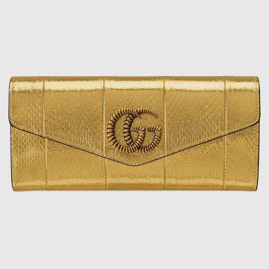 Broadway snakeskin clutch with Double G Gold snakeskin - image 1