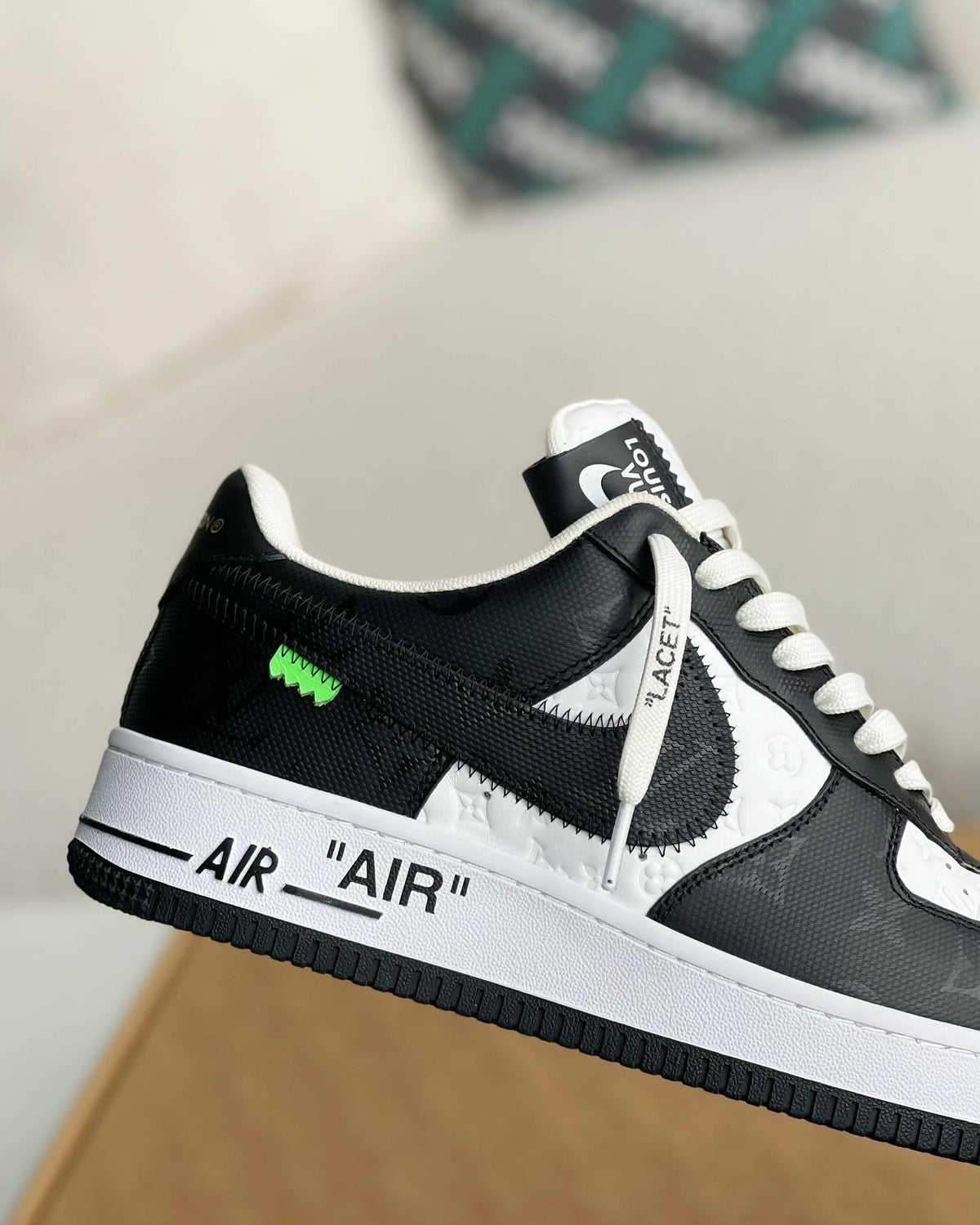 Louis Vuitton X Nike Air Force 1 Low Black White Sneaker - photo 6