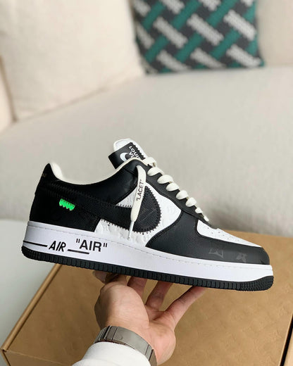 Louis Vuitton X Nike Air Force 1 Low Black White Sneaker - photo 3