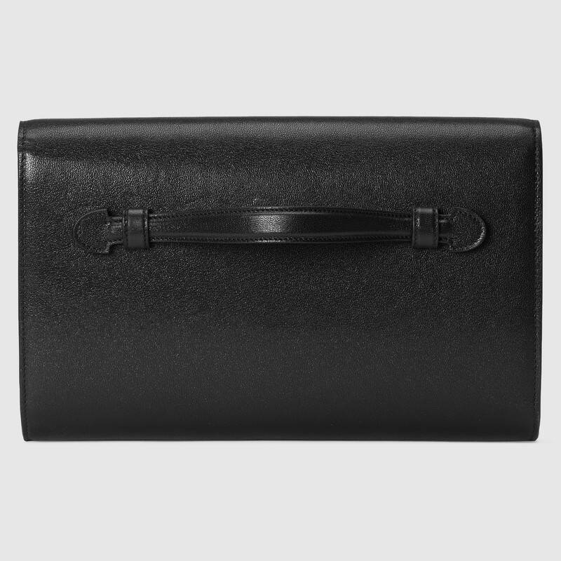 Clutch with Double G Black leather - image 3