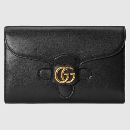 Clutch with Double G Black leather - image 1