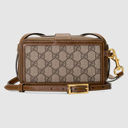Gucci GG mini bag with clasp closure Brown leather - photo 3