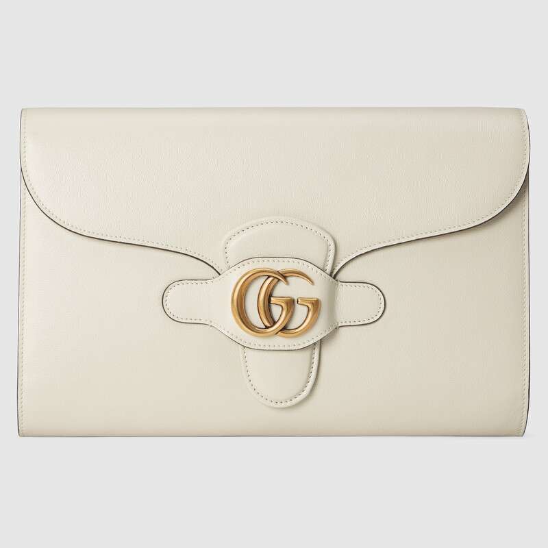 Clutch with Double G White leather - image 1