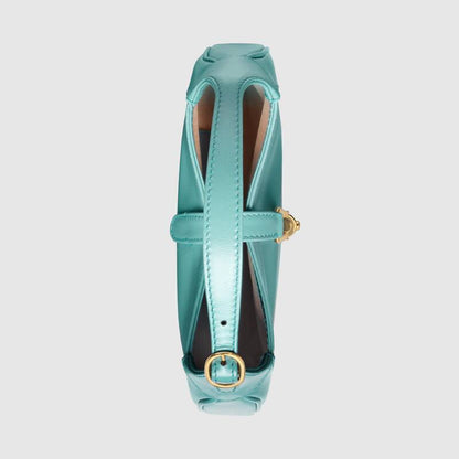Gucci Jackie 1961 mini shoulder bag Light blue leather - photo 5