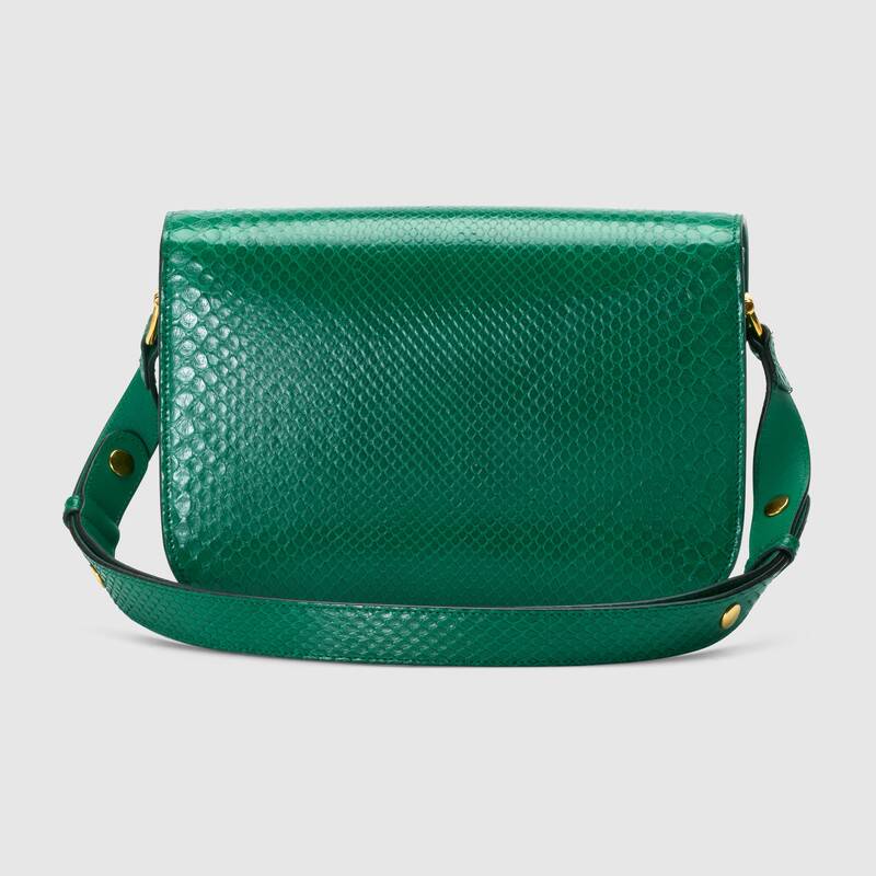 Gucci Horsebit 1955 anaconda small shoulder bag Emerald green anaconda - photo 3
