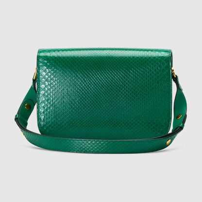 Gucci Horsebit 1955 anaconda small shoulder bag Emerald green anaconda - photo 3