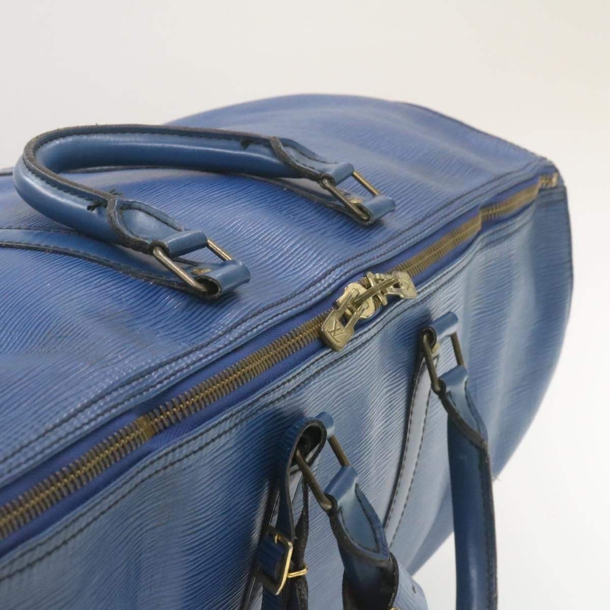LOUIS VUITTON Epi Keepall 55 Boston Bag Blue VI1920 - image 5