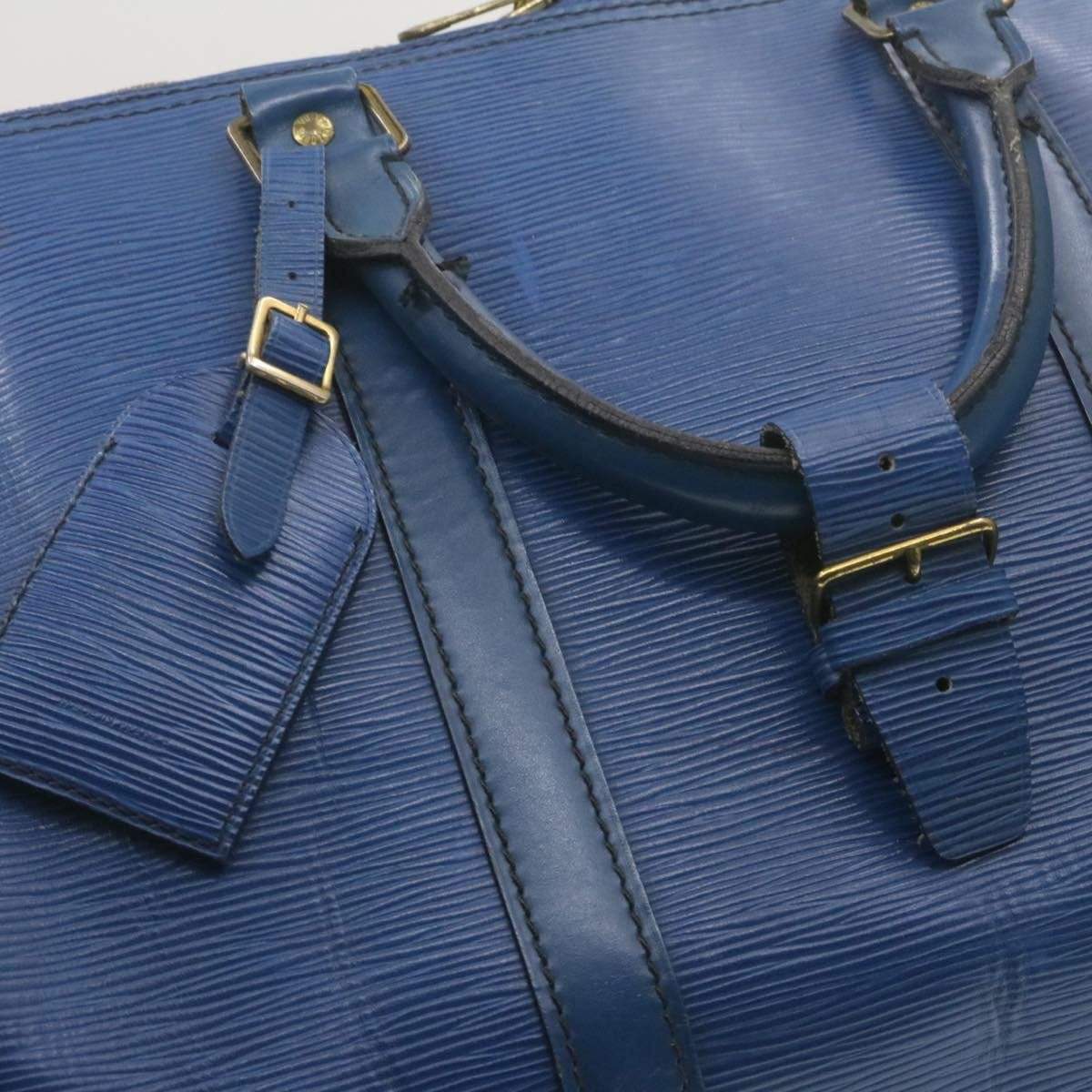 LOUIS VUITTON Epi Keepall 55 Boston Bag Blue VI1920 - image 11