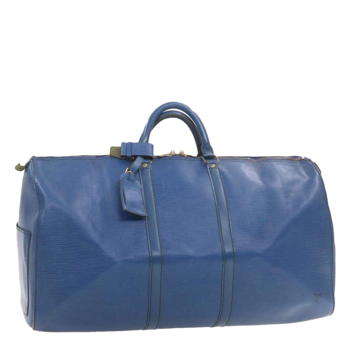 LOUIS VUITTON Epi Keepall 55 Boston Bag Blue VI1920 - image 1