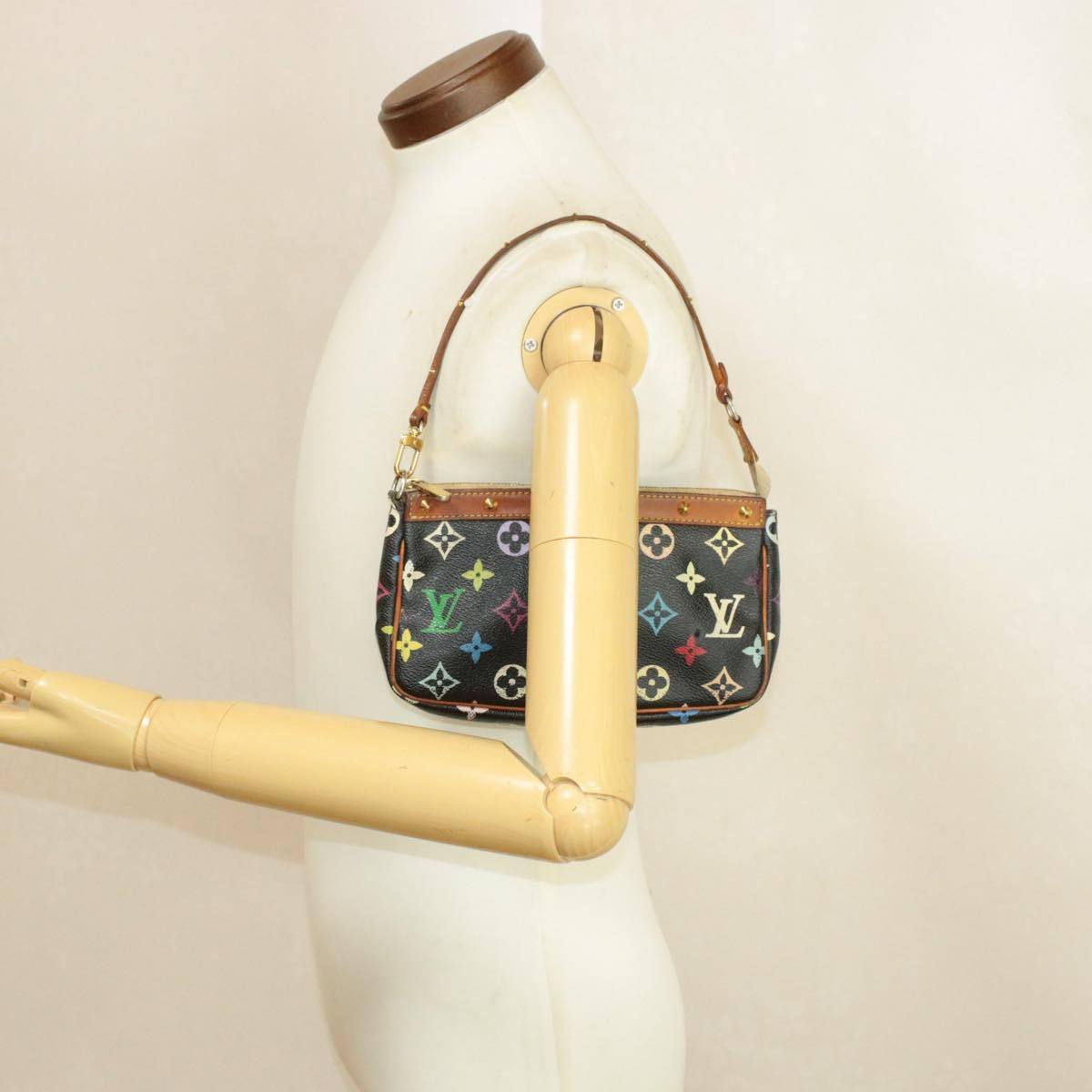 Louis Vuitton Monogram Multicolor Pochette Accessoires Pouch Black SL1013 - image 3