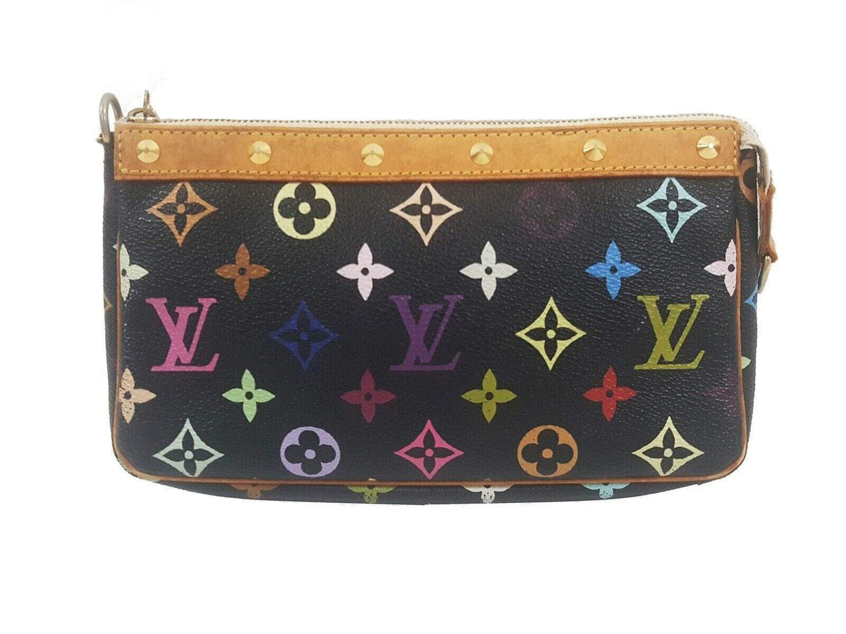 Louis Vuitton Monogram Multicolor Pochette Accessoires Pouch Black SL1013 - image 1