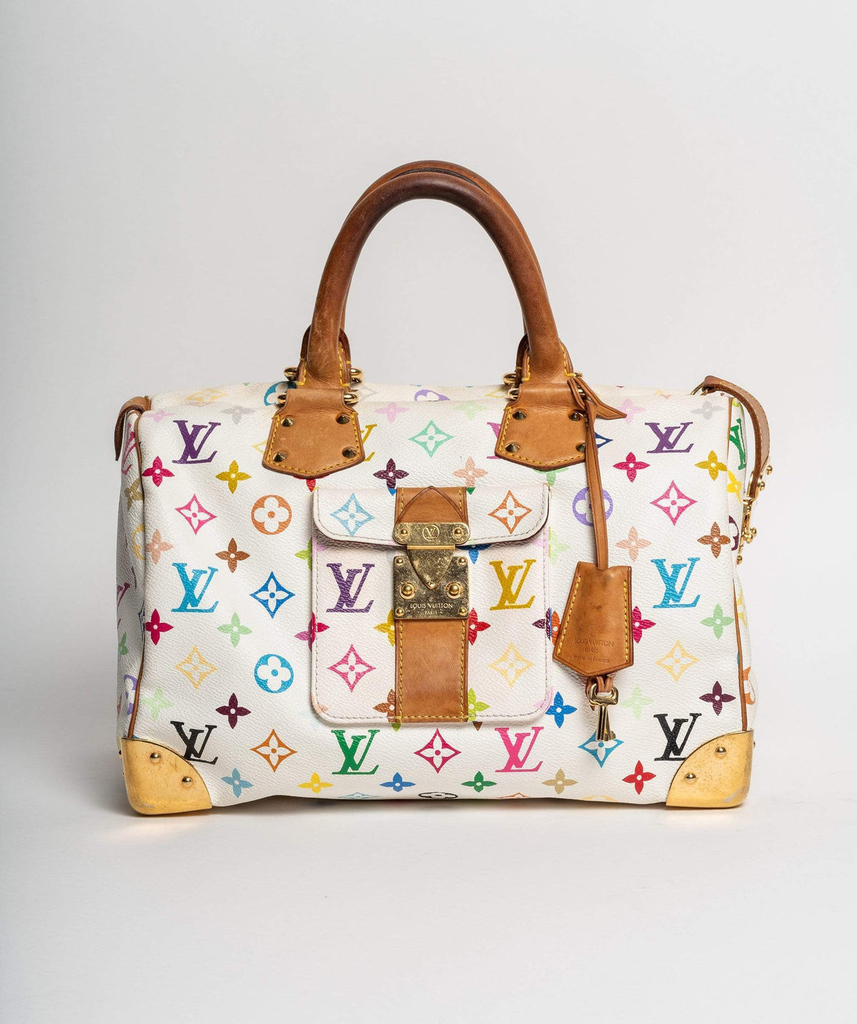 LOUIS VUITTON Monogram Murakami White Speedy 30 Hand Bag SP0013 - image 1