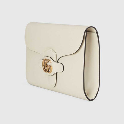 Clutch with Double G White leather - image 2