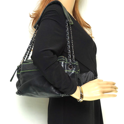 Chanel Shoulder Bag Black Leather - image 2