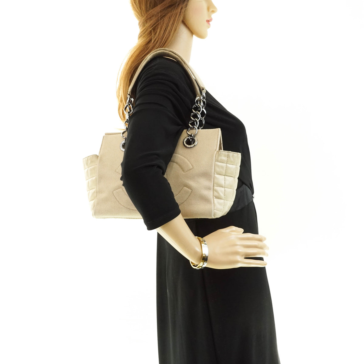 Chanel Shoulder Bag Beige Canvas - photo 2