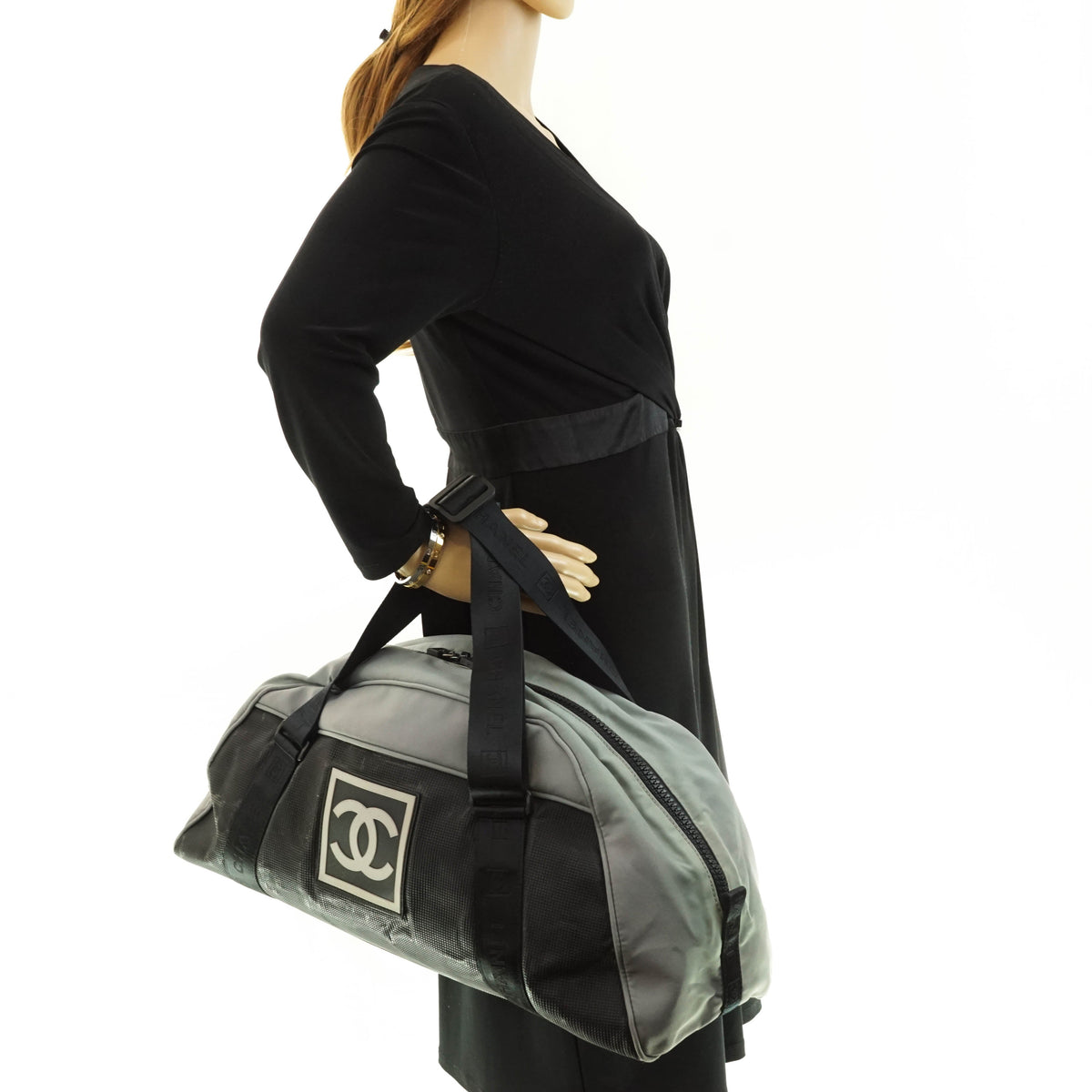 Chanel Boston Bag Nylon Gray - photo 2