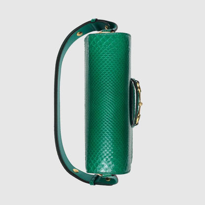 Gucci Horsebit 1955 anaconda small shoulder bag Emerald green anaconda - photo 5
