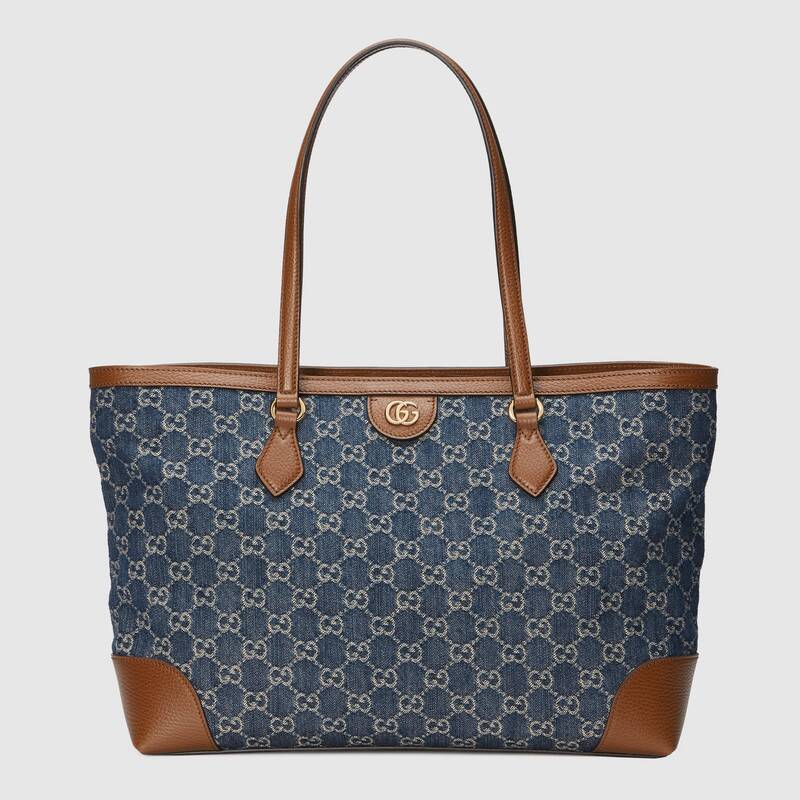 Ophidia GG medium tote Dark blue and ivory - image 1