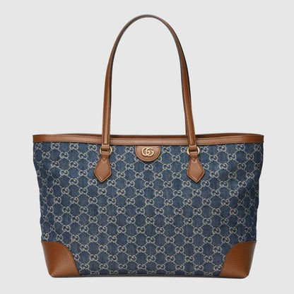 Ophidia GG medium tote Dark blue and ivory - image 1