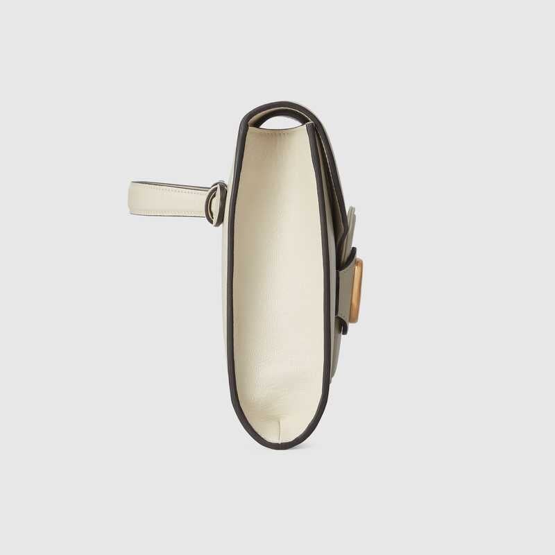Clutch with Double G White leather - image 4
