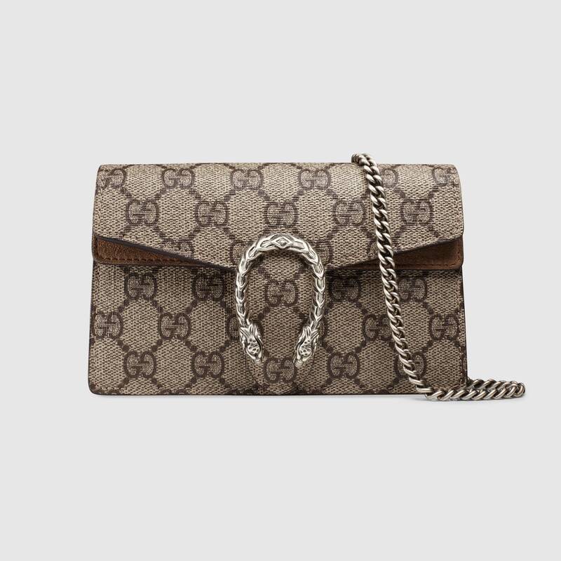Dionysus GG Supreme super mini bag taupe suede - image 1