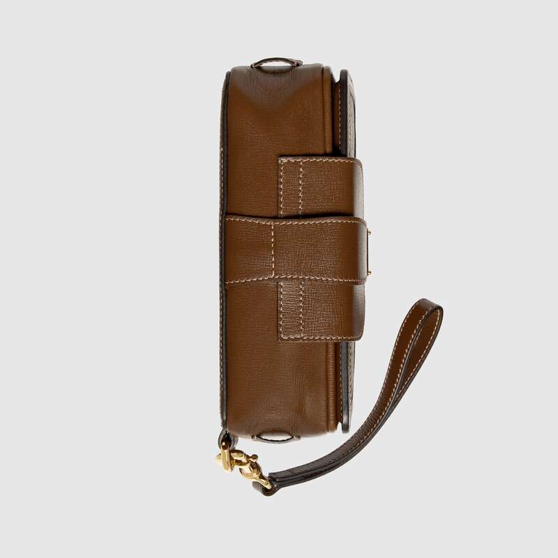 Gucci GG mini bag with clasp closure Brown leather - photo 5