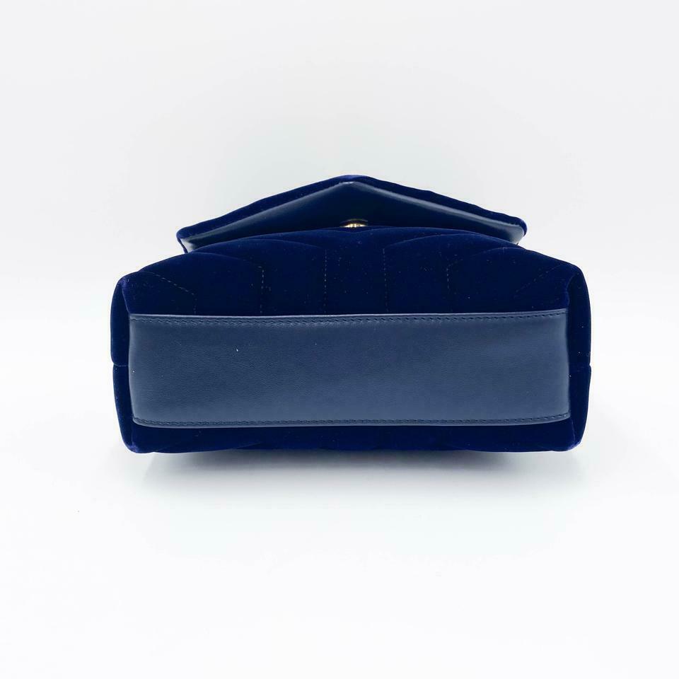Saint Laurent Monogram Loulou Quilted Monogram Toy Blue Velvet Shoulder Bag - photo 6
