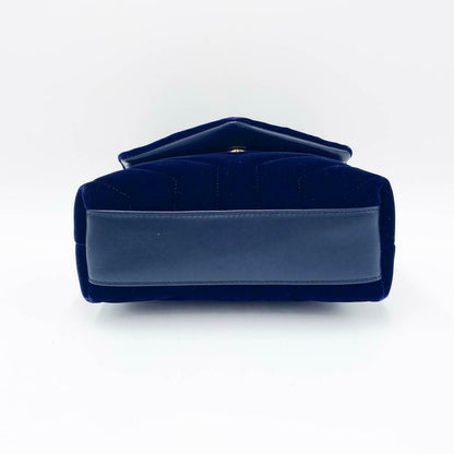 Saint Laurent Monogram Loulou Quilted Monogram Toy Blue Velvet Shoulder Bag - photo 6