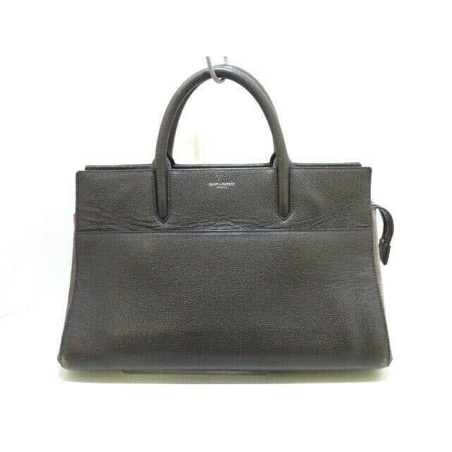 Saint Laurent Paris Cabas Rive Gauche Dark Brown Handbag - photo 1