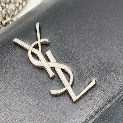 Saint Laurent Monogram Sunset Chain Wallet Calfskin Black Leather Shoulder Bag - photo 7