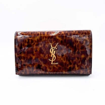 Saint Laurent WOC Monogram Kate Tortoise Cross Body Brown Patent Leather - photo 4