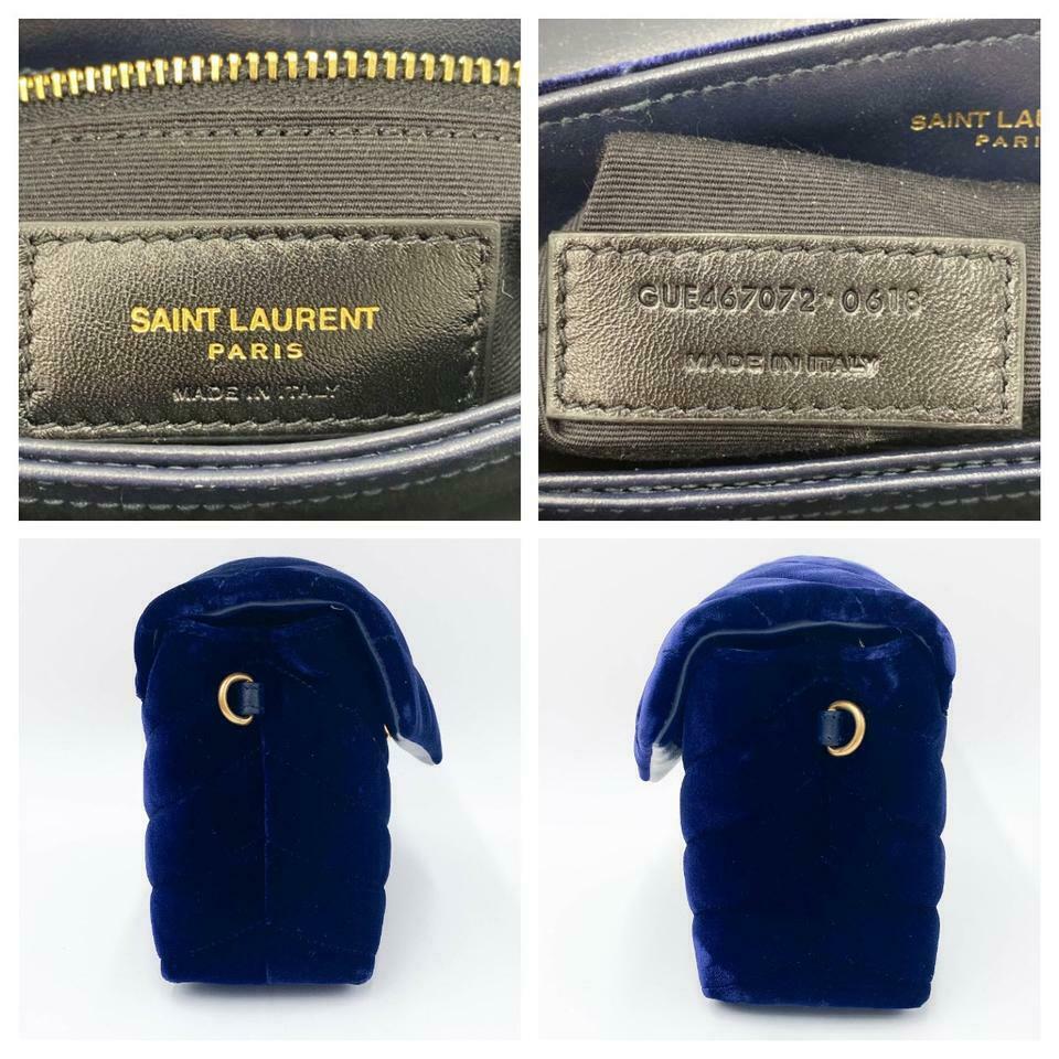 Saint Laurent Monogram Loulou Quilted Monogram Toy Blue Velvet Shoulder Bag - photo 11