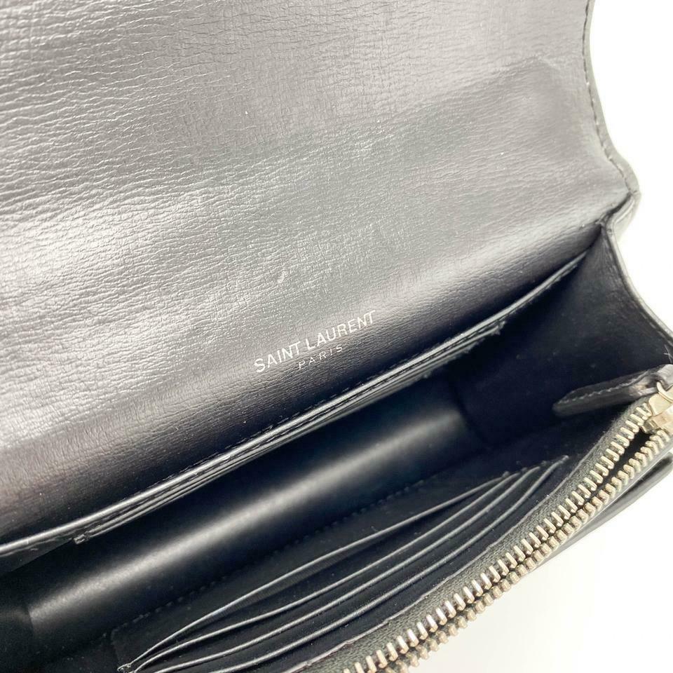 Saint Laurent Monogram Sunset Chain Wallet Calfskin Black Leather Shoulder Bag - photo 10