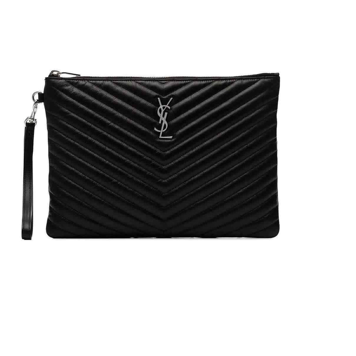 Saint Laurent Matelasse Monogram Pouch NEW - image 1