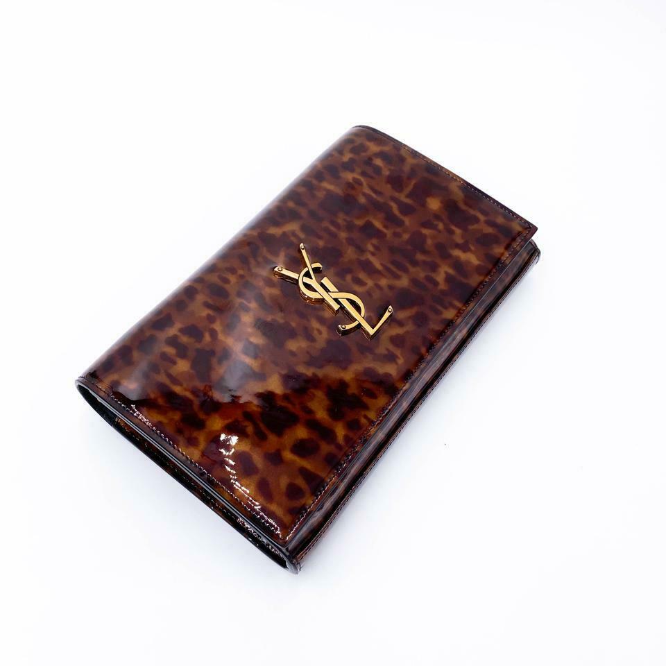 Saint Laurent WOC Monogram Kate Tortoise Cross Body Brown Patent Leather - photo 7