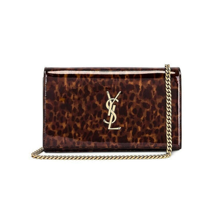 Saint Laurent WOC Monogram Kate Tortoise Cross Body Brown Patent Leather - photo 1