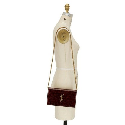 Saint Laurent WOC Monogram Kate Tortoise Cross Body Brown Patent Leather - photo 2