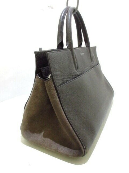 Saint Laurent Paris Cabas Rive Gauche Dark Brown Handbag - photo 2