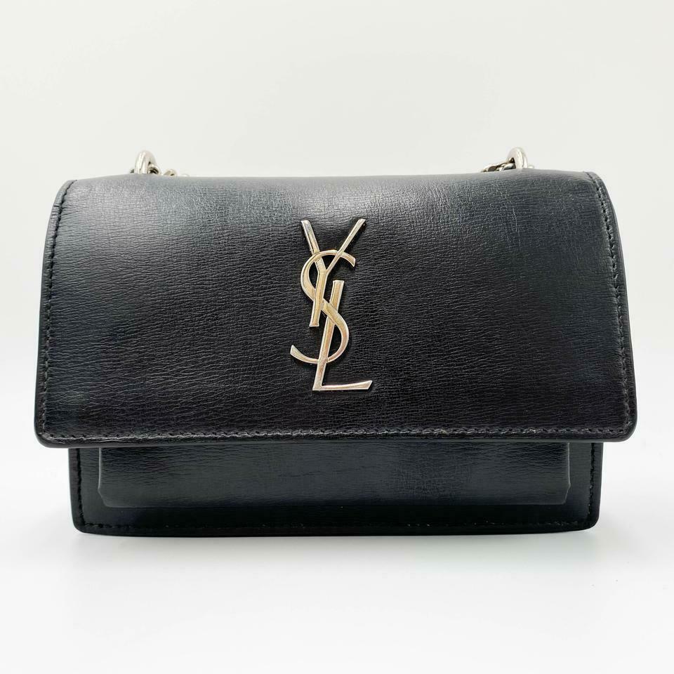 Saint Laurent Monogram Sunset Chain Wallet Calfskin Black Leather Shoulder Bag - photo 3