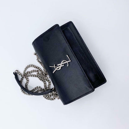 Saint Laurent Monogram Sunset Chain Wallet Calfskin Black Leather Shoulder Bag - photo 6