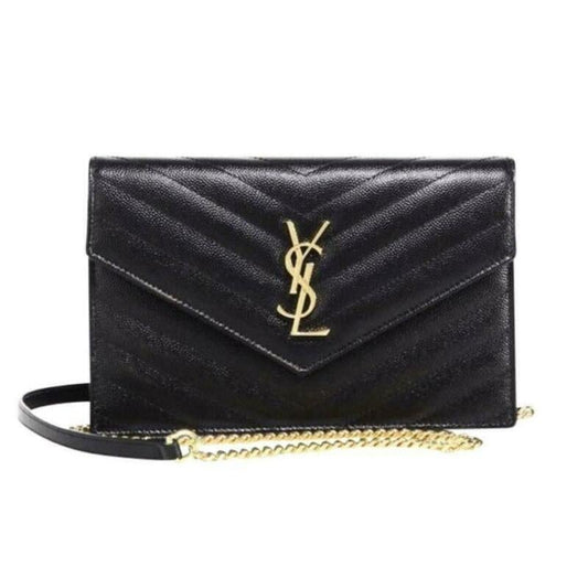 Saint Laurent Chain Wallet Small Black Leather Cross Body Bag - image 1