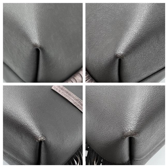 Saint Laurent Bag Large Fringe Shopping Monogram Black Calfskin Leather Tote - photo 12