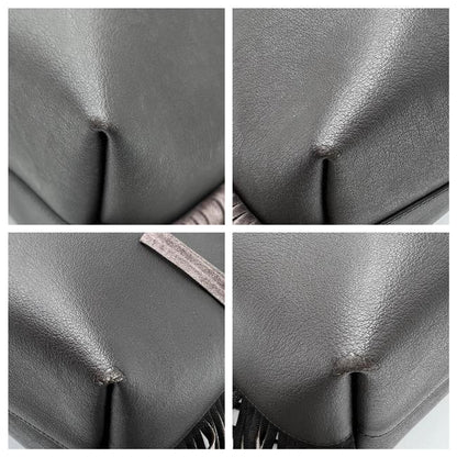 Saint Laurent Bag Large Fringe Shopping Monogram Black Calfskin Leather Tote - photo 12