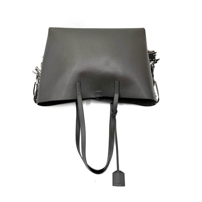 Saint Laurent Bag Large Fringe Shopping Monogram Black Calfskin Leather Tote - photo 6