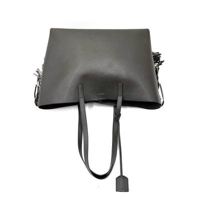 Saint Laurent Bag Large Fringe Shopping Monogram Black Calfskin Leather Tote - photo 6