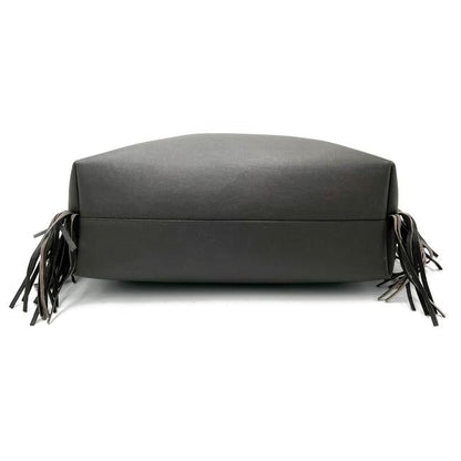 Saint Laurent Bag Large Fringe Shopping Monogram Black Calfskin Leather Tote - photo 8