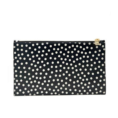 Saint Laurent Black Polka Dot Leather Pouch Monogram Zip Wallet - photo 5