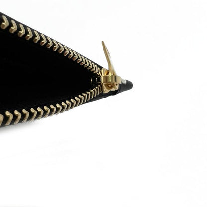 Saint Laurent Black Polka Dot Leather Pouch Monogram Zip Wallet - photo 8