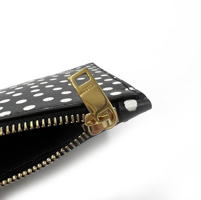 Saint Laurent Black Polka Dot Leather Pouch Monogram Zip Wallet - photo 9