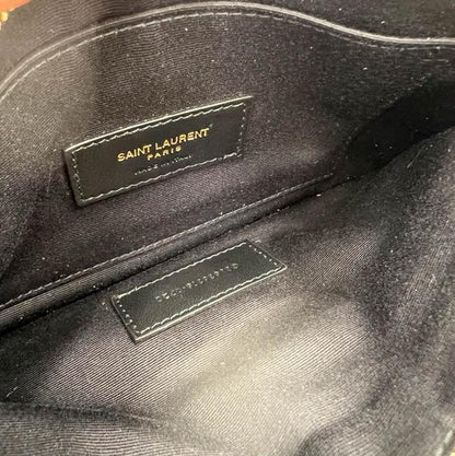 Saint Laurent Black Polka Dot Leather Pouch Monogram Zip Wallet - photo 10